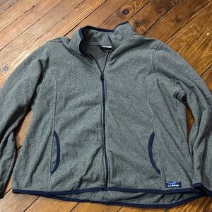 L.L. Bean Heather Gray Jacket with Navy Trim